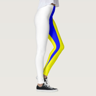 Legging Amarelo branco e azul Vertical-Listrados