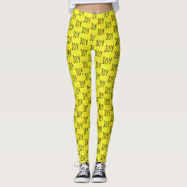 Legging Amarelo brilhante do design do teste padrão da