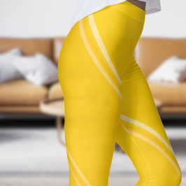 Legging Amarelo-chic laranja sob Impressão amarelo-pálido