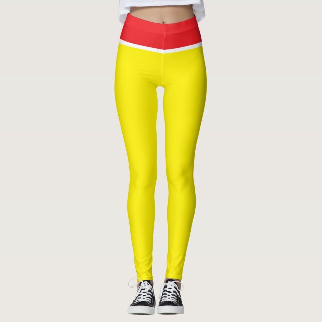 Legging Amarelo claro e vermelho (Frente)
