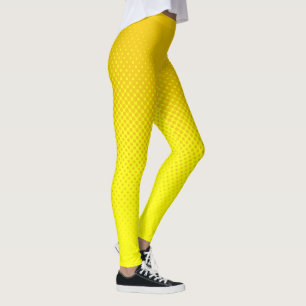 Legging Amarelo de intervalo mínimo do néon da mostarda