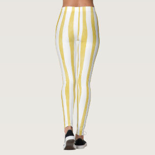 Legging Amarelo e Branco listrados
