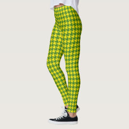 Legging Amarelo e Verde Pied De Poule Houndstooth