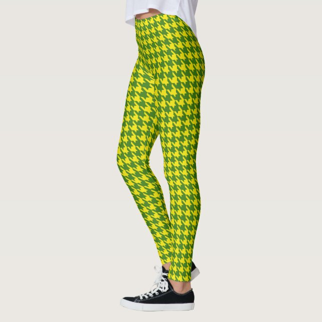 Legging Amarelo e Verde Pied De Poule Houndstooth (Esquerda)