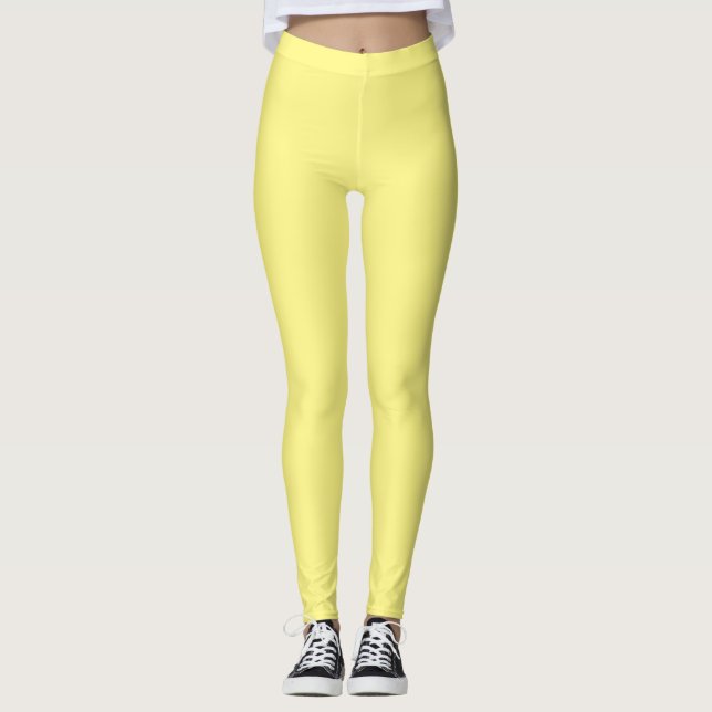Legging amarelo-limão, cor sólida (Frente)