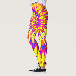 Legging Amarelo, Magenta e Laranja Spiral Tie Dye