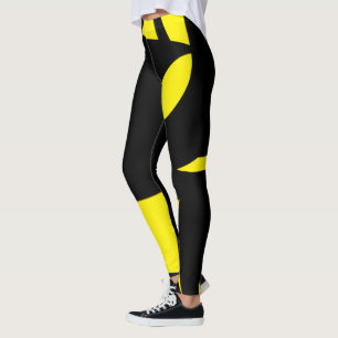 Legging Amarelo Moderno Contemporâneo / Preto