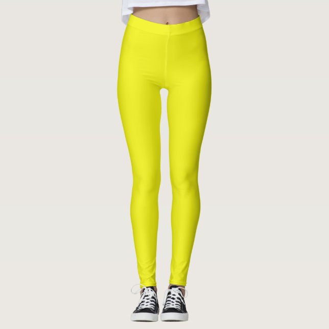 Legging Amarelo Neônio Sólido (Frente)