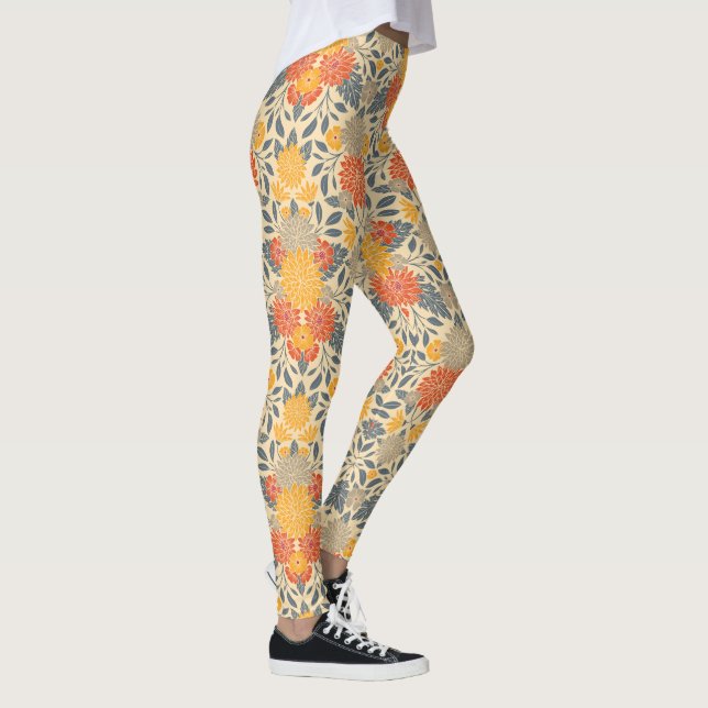Legging Amarelo quente, laranja e azul (Direita)