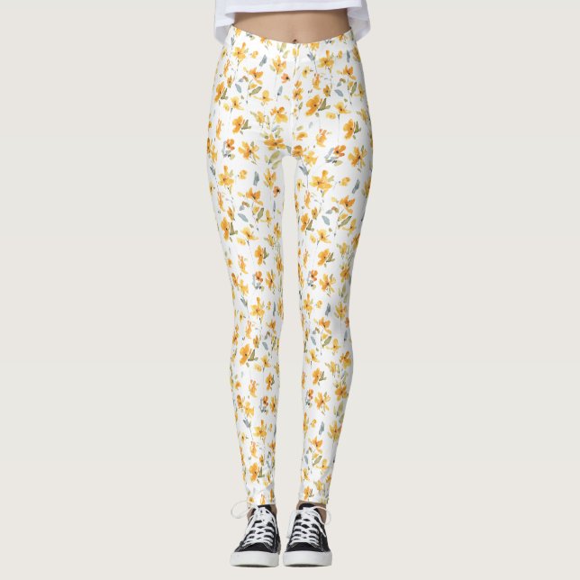 Legging Amarelo transparente aquarela (Frente)