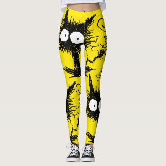 Legging Amarelo Unkempt preto de GabiGabi do gatinho
