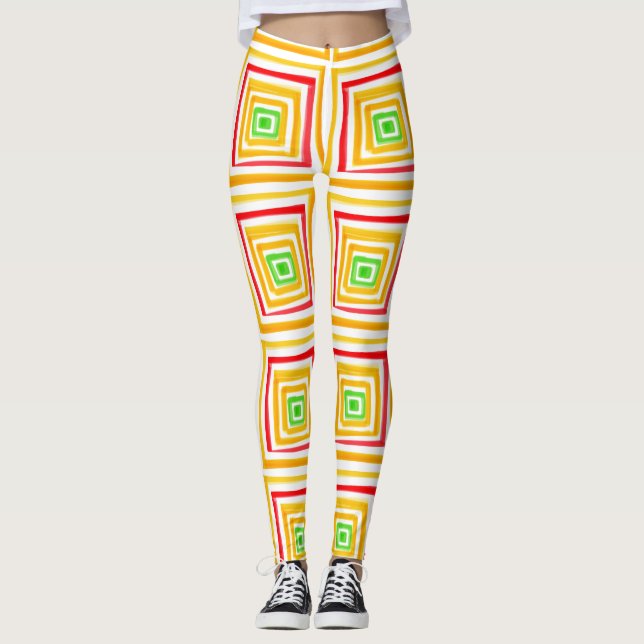 Legging Amarelo Vermelho E Verde (Frente)