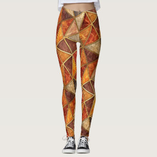 Legging Âmbar Derretido e Geométrico Carmesim - Mosaico de