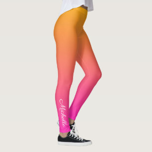 Legging Ambre de gradiente amarelo e rosa