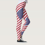 Legging American Flag Pattern<br><div class="desc">Layout gráfico no ângulo da bandeira americana.</div>