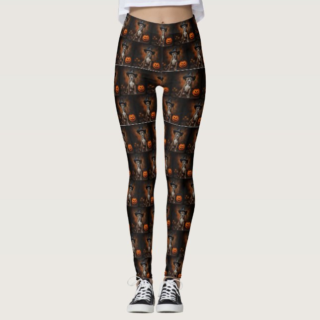 Legging American Staffordshire Pumpkins Halloween Scary (Frente)