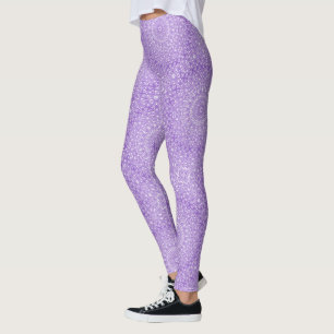 Legging Ametist no Medalhão Branco Mandala Caleidoscópio
