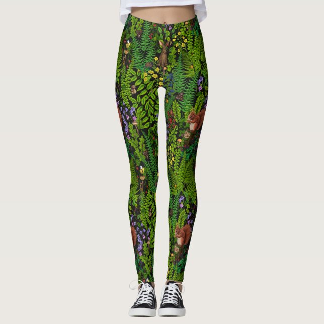 Legging Amídalas e plantas florestais (Frente)