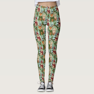 Legging Amigos Fofos da Floresta de Inverno – Animais de F