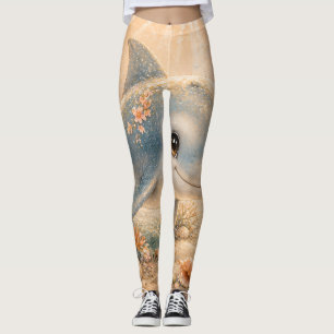 Legging Amizade Submarina - Golfinho e Estrela-do-Mar