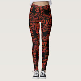 Legging Amor Alegria Inspiração Palavras Namorados dia