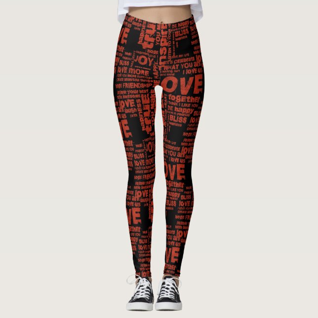 Legging Amor Alegria Inspiração Palavras Namorados dia (Frente)