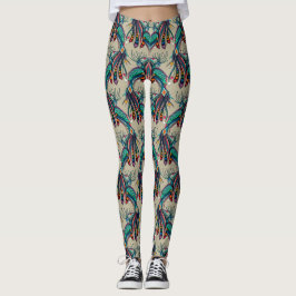 Legging amor arco-íris de pavão