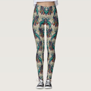 Legging amor arco-íris de pavão