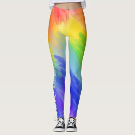 Legging Amor com Tipografia LGBT Aquarela Arco-Íris
