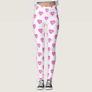 Legging amor coreano hangul para amor em coração rosa