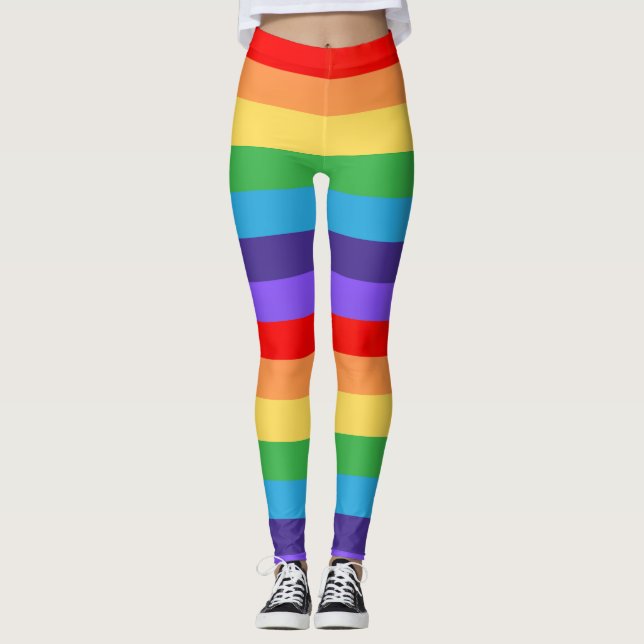 Legging Amor ganha presente moderno do Orgulho Arco-Íris M (Frente)