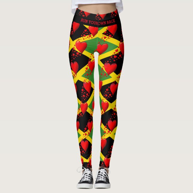 Legging AMOR JAMAICA Sinalizador Red Hearts EXECUTE A SUA  (Frente)
