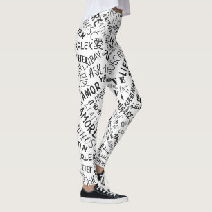 Legging AMOR - multi língua - International customizável