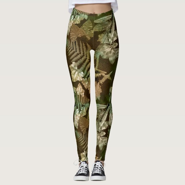 Legging Amor Nature Folha de Samambaia Impressa (Frente)