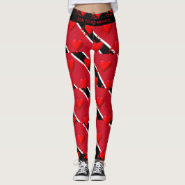 Legging AMOR TRINIDAD Corações Vermelhos CORRA SUA CORRIDA
