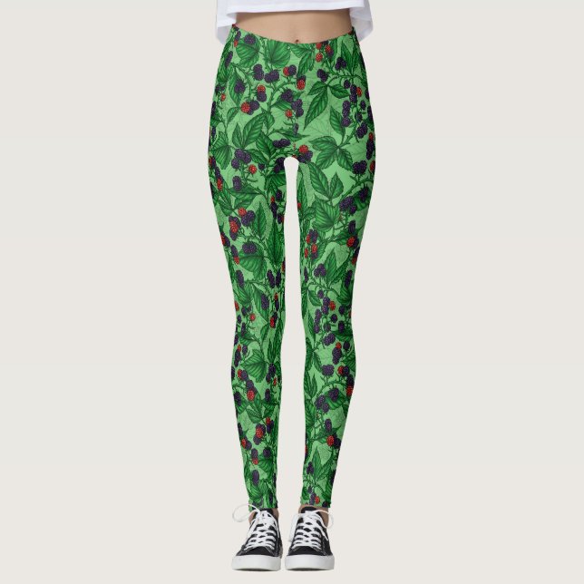 Legging Amoras negras em verde (Frente)