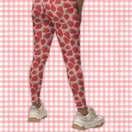 Legging Amoras Vermelhas Ripas em Pink-Patternado