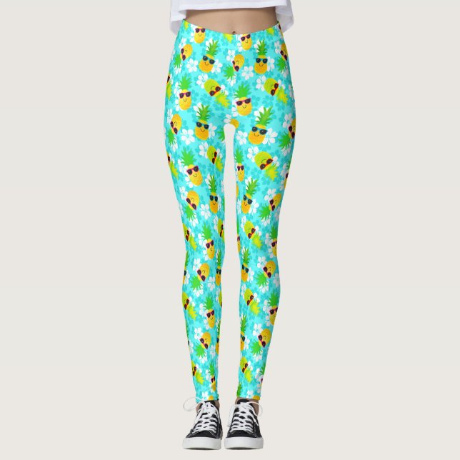 Legging Ananás Tropicais Engraçado Verão (Frente)