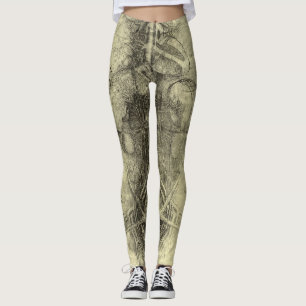 Legging Anatomia Humana de Leonardo da Vinci, Torso Femini