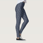 Legging Âncora Náutica Azul marinho<br><div class="desc">Excelente para workouts ou classe de ioga - essas leggings na moda estão em um design de padrão de âncora náutica azul e branco marinho.</div>