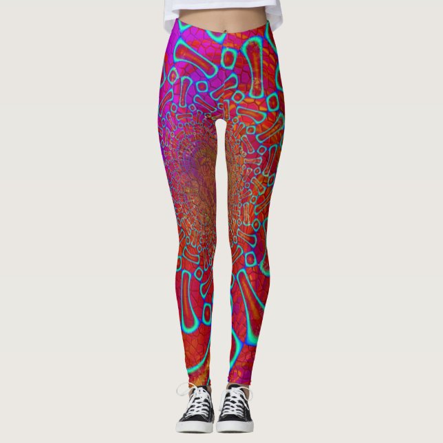 Legging Andando Em Sun Shine Psychedelic 3D (Frente)
