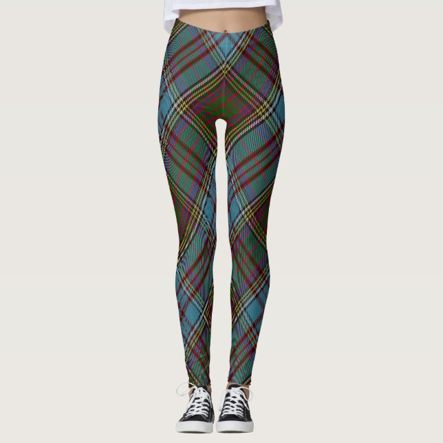 Legging Anderson Clan Tartan - Padrão de Xadrez Escocês (Frente)