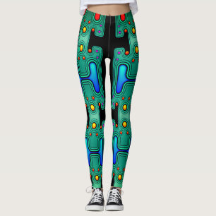 Legging Android Mecânico Colorido Robô Futurista