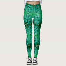 Legging Android Mecânico Futurístico Verde Elétrico