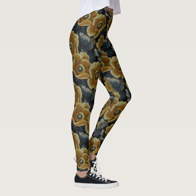 Legging Anêmonas Flor Roupas de Ginástica Anêmonas Charme  (Direita)
