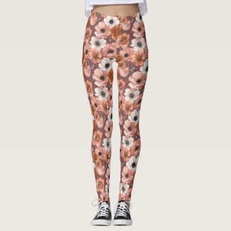 Legging Anêmonas flores Exercício Anêmonas Charme Melhor P