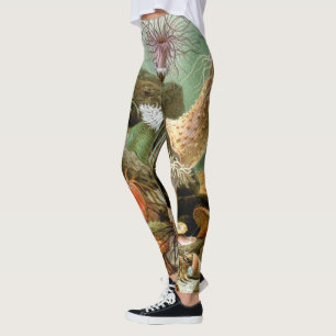 Legging Anêmonas marinhas, Animais Vintage do Oceano Marin
