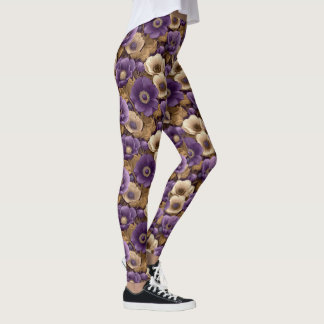 Legging Anemones Flower Yoga Anemones Fantasy Womens 