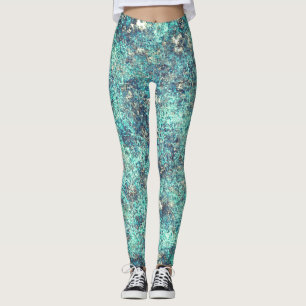 Legging Ângulo dos fios ou da cinza azul ciano esponjosa