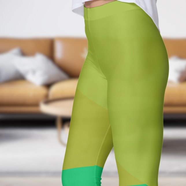 Legging Ângulos Verdes Chic (Chic Green Angles Leggings)